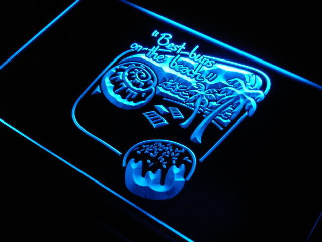 Beach Bun Bakery Dough Nut Cafe Neon Light Sign